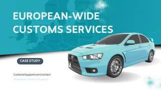 European-wide customs services case study (Image: car over a teal split background)