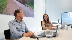 Two people at the office